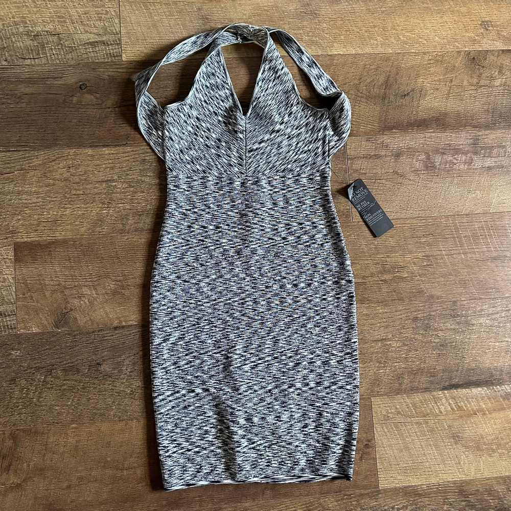 Women's GUESS Black & White Halter Bodycon Dress M